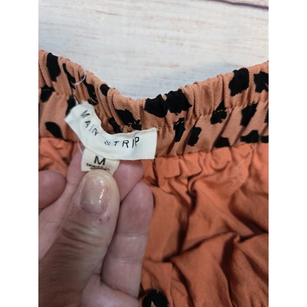 Main Strip Women's Pink/Black Cheetah Animal Print Ruffle Mini Skort Siz M Lined - Picture 3 of 9